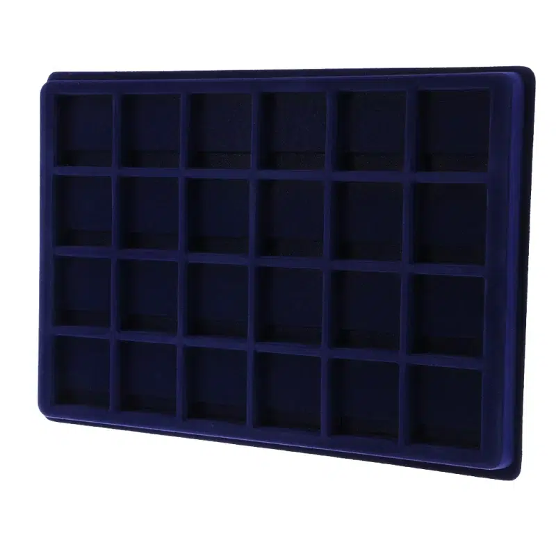 24 Grid Velvet Frame Coin Tray