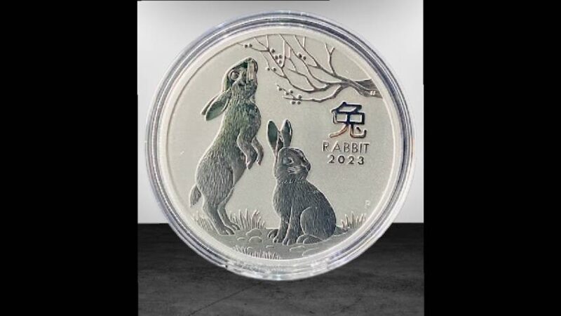 1oz Perth Mint Silver 2023 Year of the Rabbit Coin
