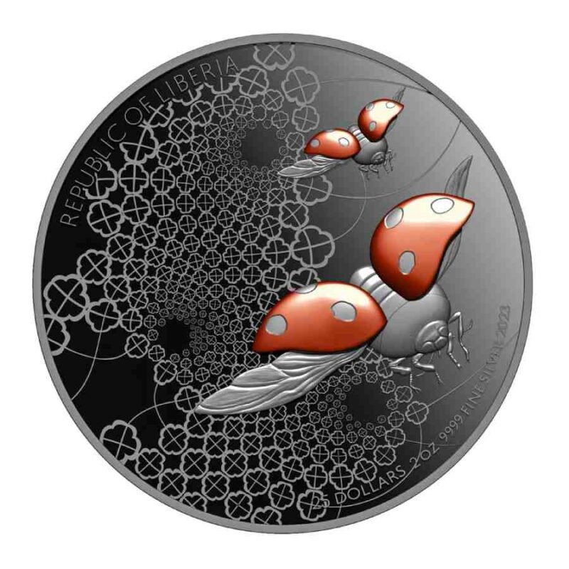 Ladybug 2 Oz UHR Colorized Silver Proof Coin - Image 2