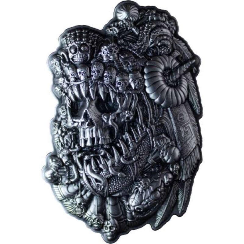 Aztec God Of Death 2 Oz Silver Stacker