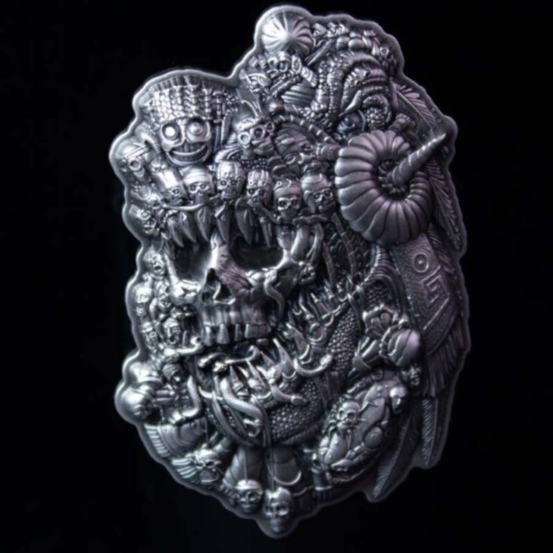 Aztec God Of Death 2 Oz Silver Stacker - Image 5