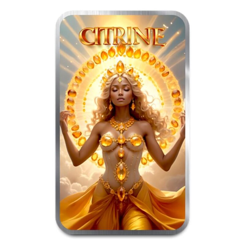 Gemstone Goddesses Citrine Colorized 1 oz Silver - Image 4