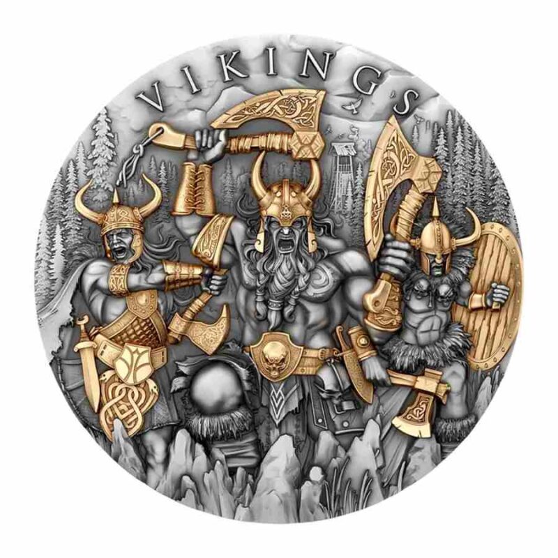 Vikings 2 Oz Ultra High Relief Silver Coin - Image 2