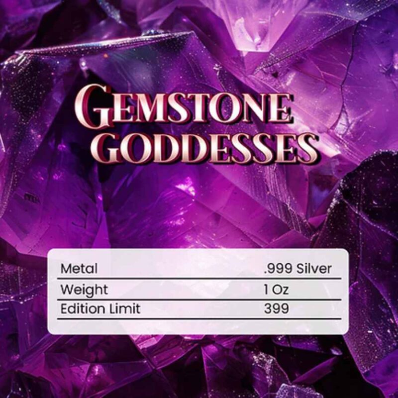 Gemstone Goddesses Amethyst Colorized 1 oz Silver - Image 2