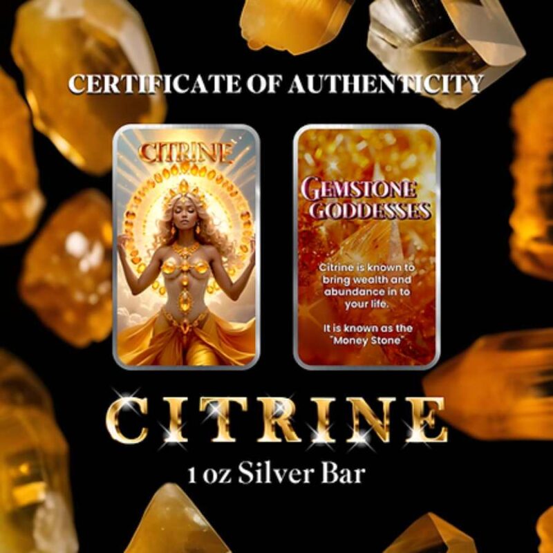 Gemstone Goddesses Citrine Colorized 1 oz Silver - Image 2