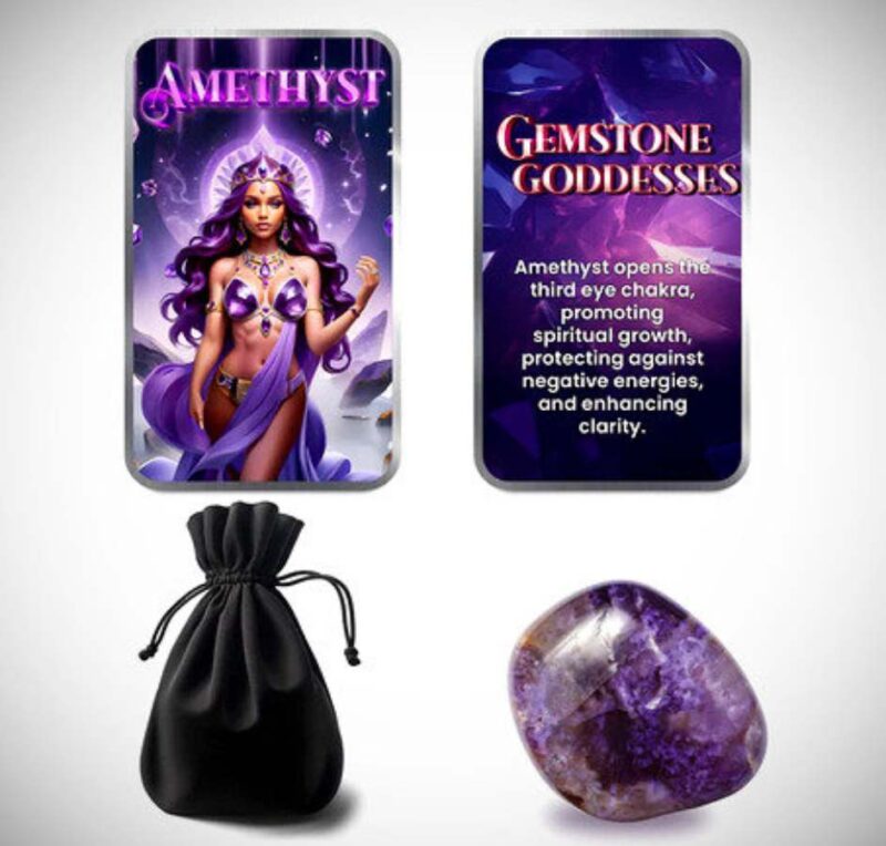 Gemstone Goddesses Amethyst Colorized 1 oz Silver