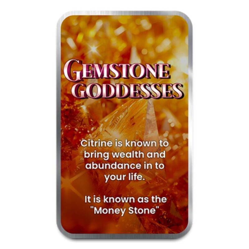 Gemstone Goddesses Citrine Colorized 1 oz Silver - Image 3