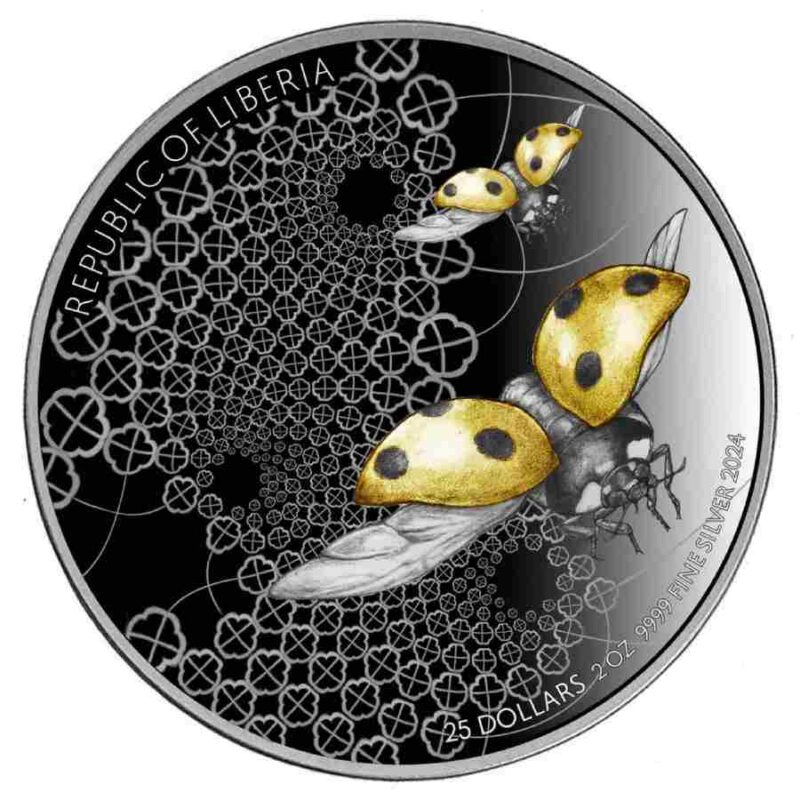 Ladybug 2 Oz UHR Dark gilded silver Coin - Image 4