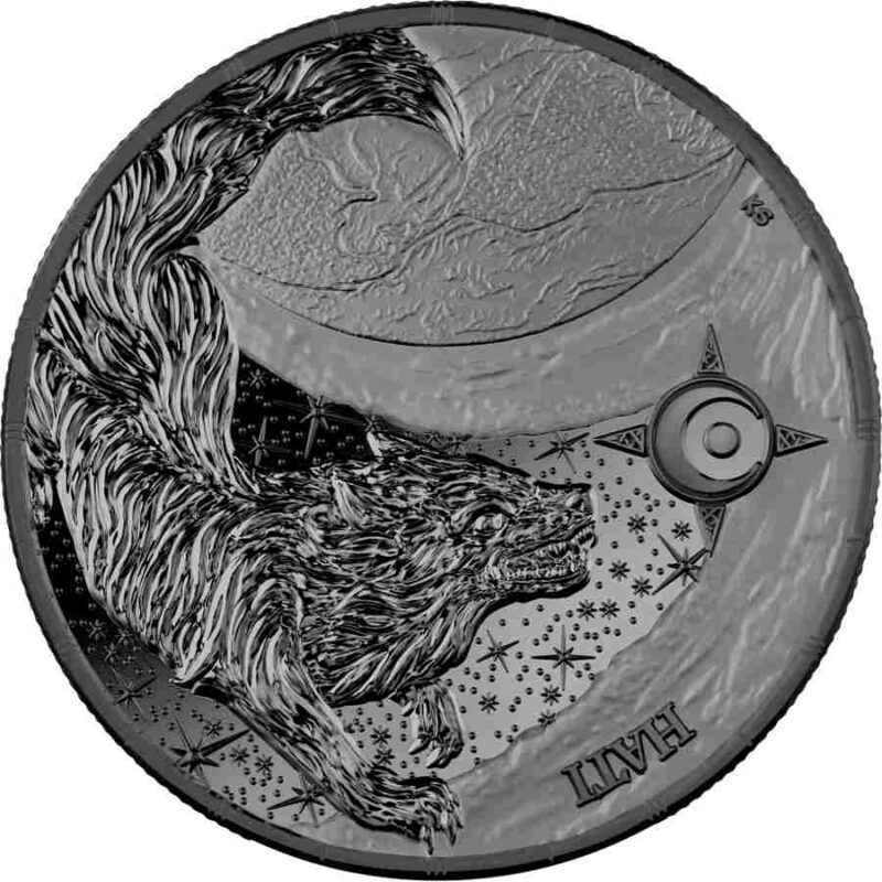 2024 Ragnarök: Hati 1 oz Black Silver BU 